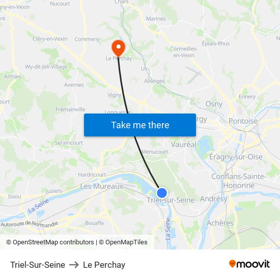 Triel-Sur-Seine to Le Perchay map