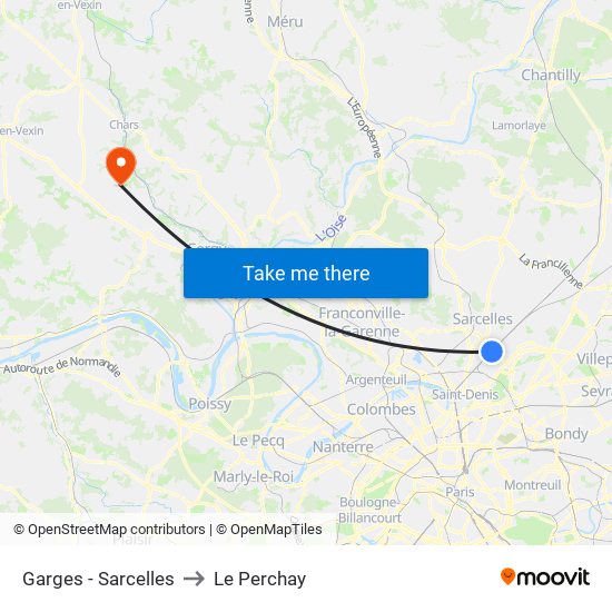 Garges - Sarcelles to Le Perchay map