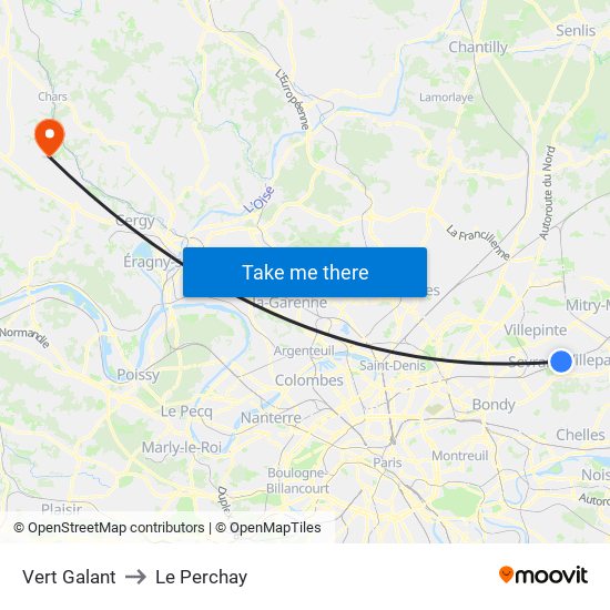 Vert Galant to Le Perchay map