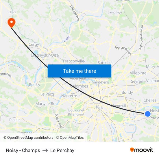 Noisy - Champs to Le Perchay map