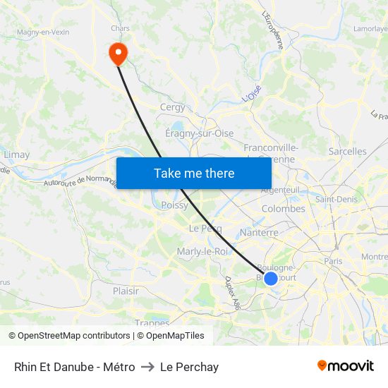 Rhin Et Danube - Métro to Le Perchay map