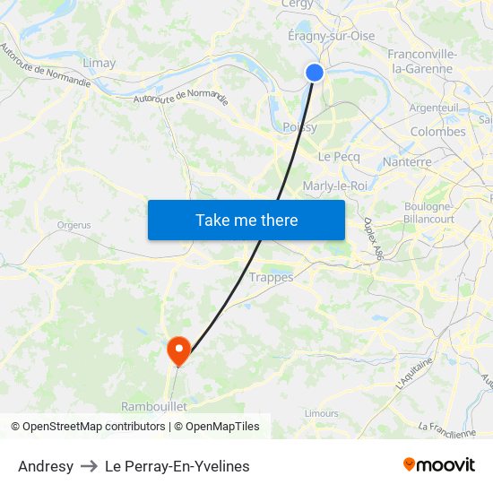 Andresy to Le Perray-En-Yvelines map