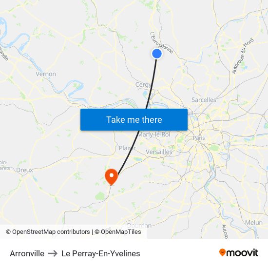 Arronville to Le Perray-En-Yvelines map