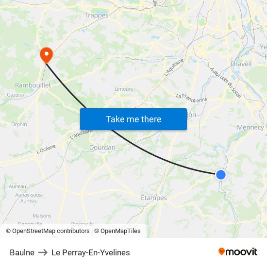 Baulne to Le Perray-En-Yvelines map