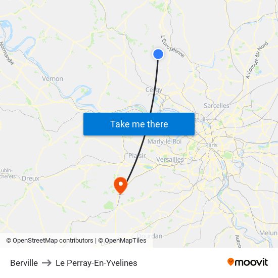 Berville to Le Perray-En-Yvelines map