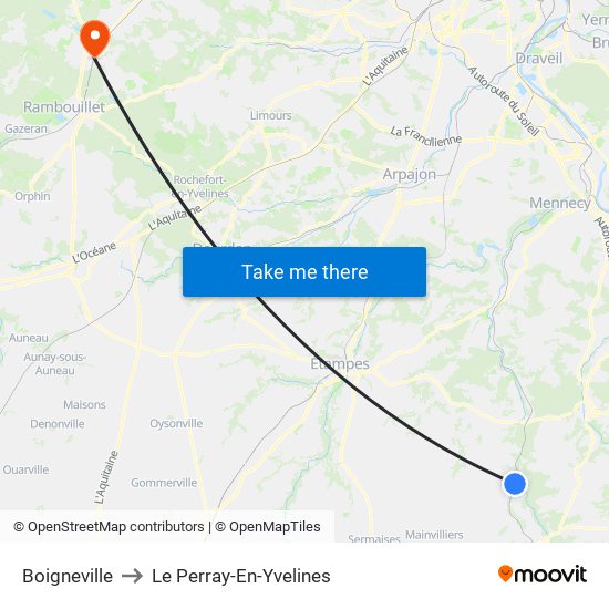 Boigneville to Le Perray-En-Yvelines map
