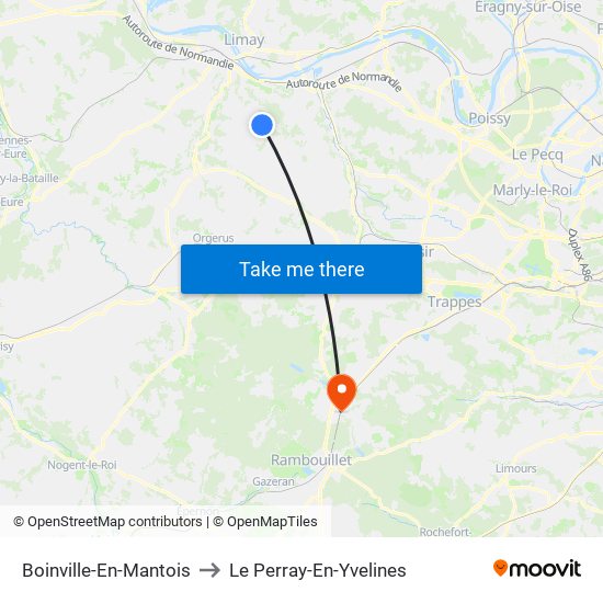 Boinville-En-Mantois to Le Perray-En-Yvelines map