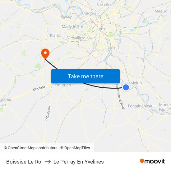 Boissise-Le-Roi to Le Perray-En-Yvelines map