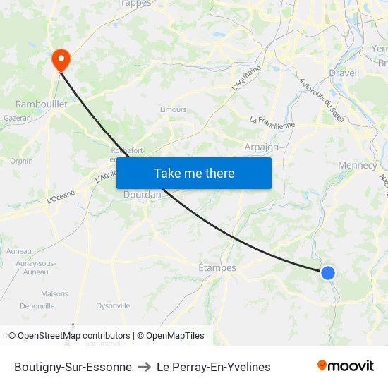 Boutigny-Sur-Essonne to Le Perray-En-Yvelines map