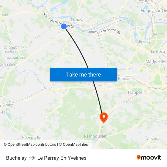 Buchelay to Le Perray-En-Yvelines map