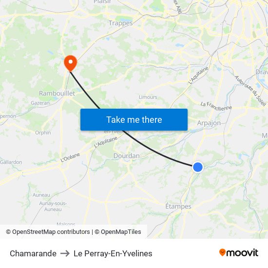 Chamarande to Le Perray-En-Yvelines map