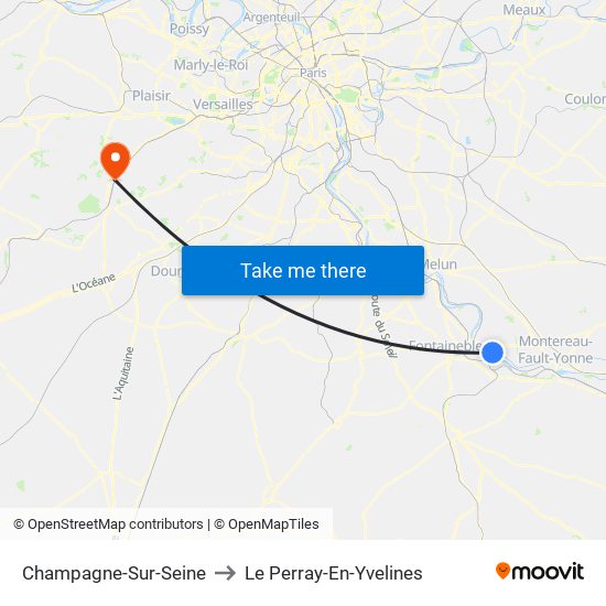 Champagne-Sur-Seine to Le Perray-En-Yvelines map