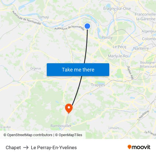 Chapet to Le Perray-En-Yvelines map