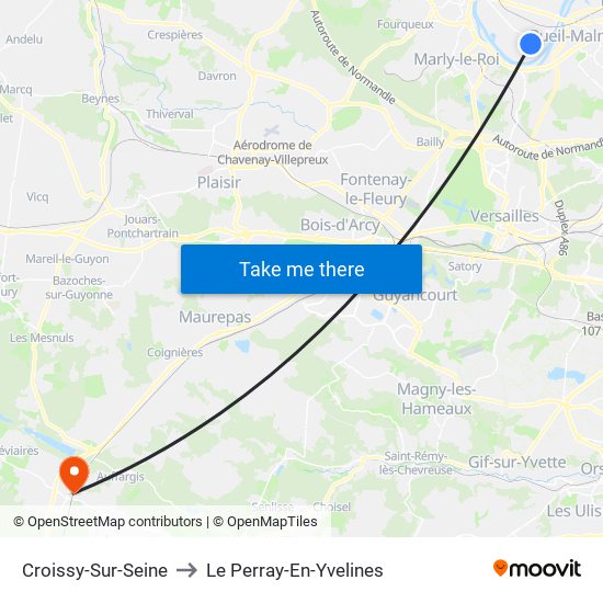 Croissy-Sur-Seine to Le Perray-En-Yvelines map