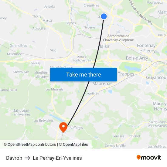 Davron to Le Perray-En-Yvelines map