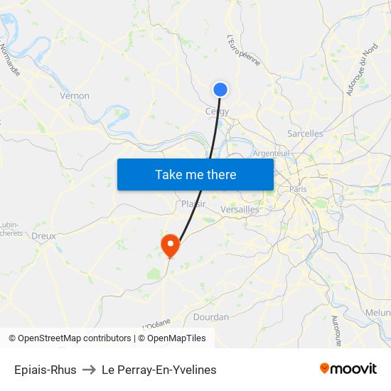 Epiais-Rhus to Le Perray-En-Yvelines map