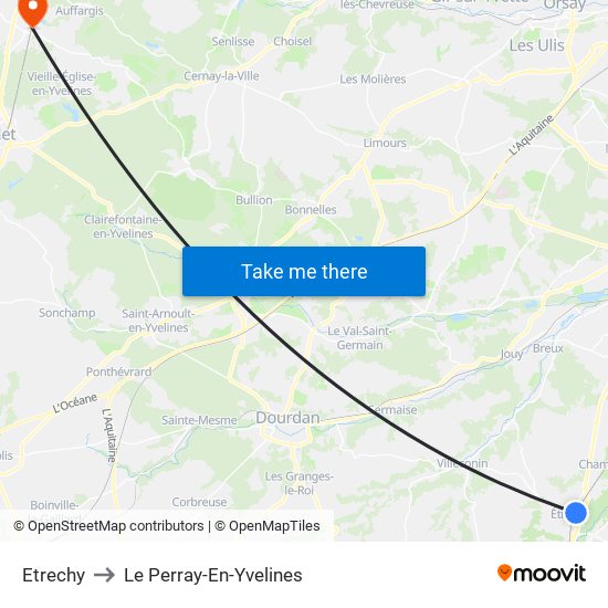 Etrechy to Le Perray-En-Yvelines map