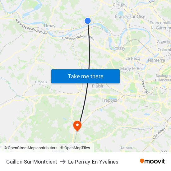 Gaillon-Sur-Montcient to Le Perray-En-Yvelines map