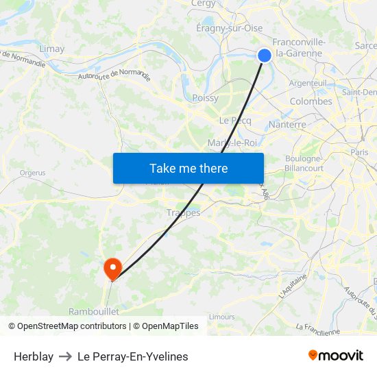 Herblay to Le Perray-En-Yvelines map