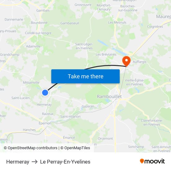 Hermeray to Le Perray-En-Yvelines map