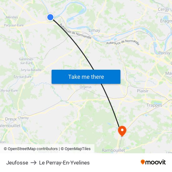 Jeufosse to Le Perray-En-Yvelines map