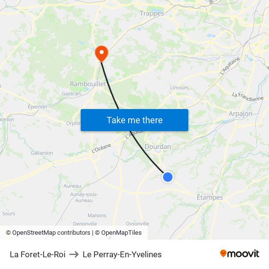 La Foret-Le-Roi to Le Perray-En-Yvelines map