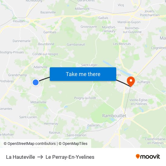 La Hauteville to Le Perray-En-Yvelines map