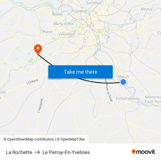 La Rochette to Le Perray-En-Yvelines map