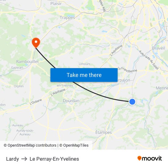 Lardy to Le Perray-En-Yvelines map