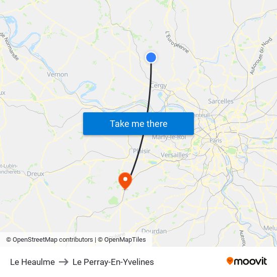 Le Heaulme to Le Perray-En-Yvelines map