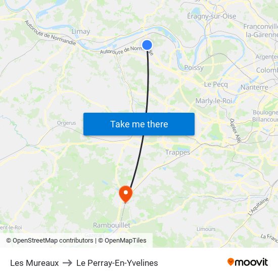Les Mureaux to Le Perray-En-Yvelines map