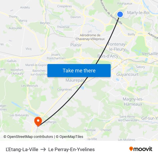 L'Etang-La-Ville to Le Perray-En-Yvelines map