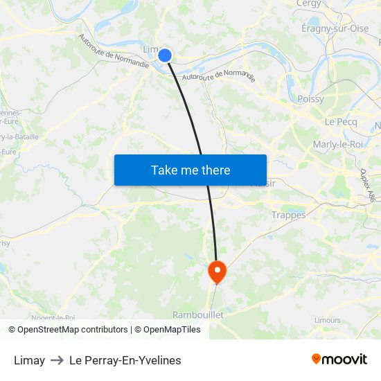 Limay to Le Perray-En-Yvelines map