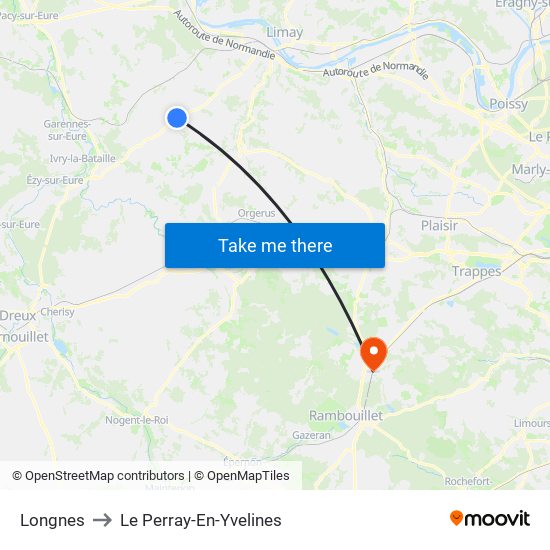 Longnes to Le Perray-En-Yvelines map