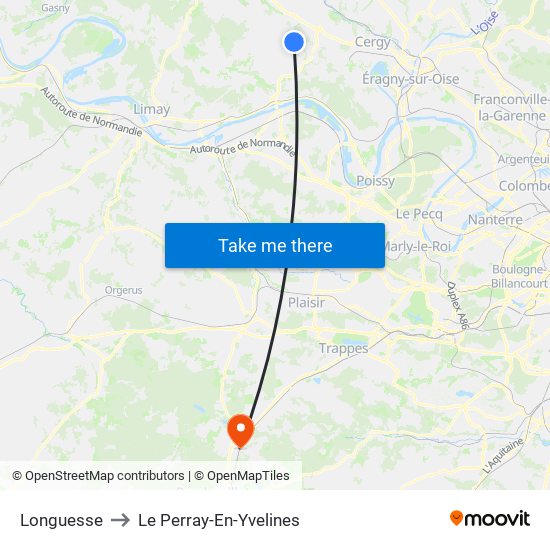 Longuesse to Le Perray-En-Yvelines map