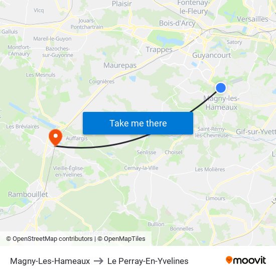 Magny-Les-Hameaux to Le Perray-En-Yvelines map