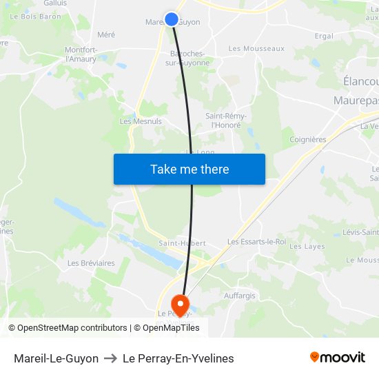 Mareil-Le-Guyon to Le Perray-En-Yvelines map