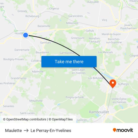 Maulette to Le Perray-En-Yvelines map