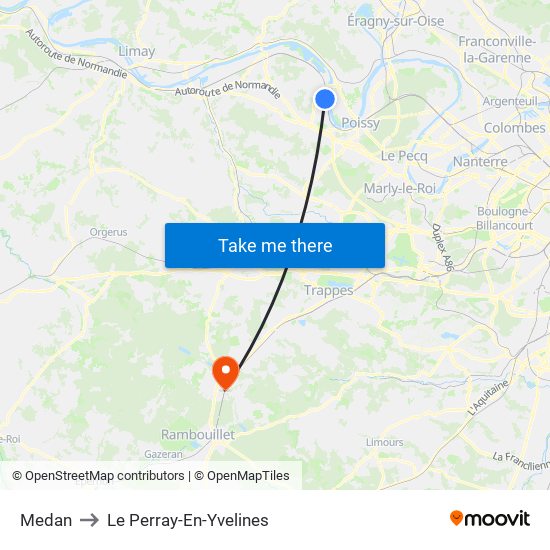 Medan to Le Perray-En-Yvelines map