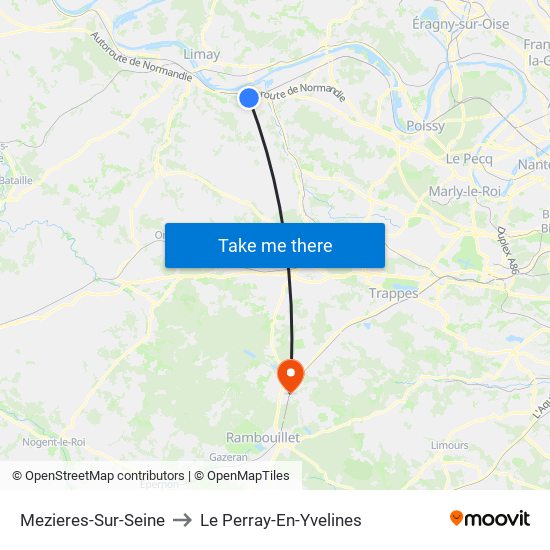 Mezieres-Sur-Seine to Le Perray-En-Yvelines map