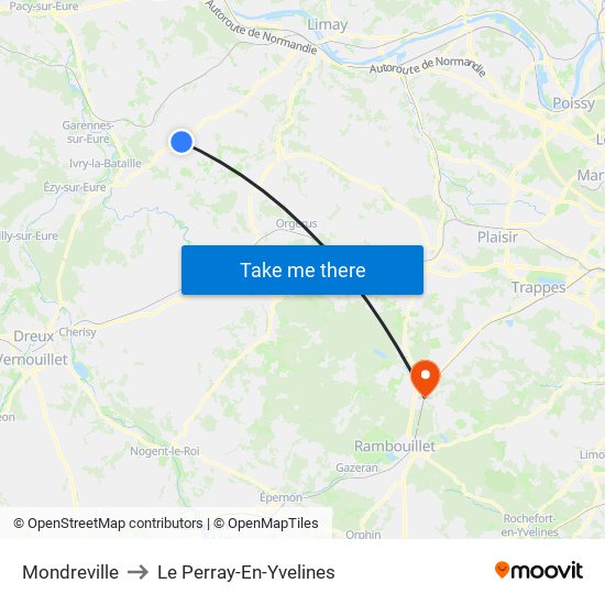 Mondreville to Le Perray-En-Yvelines map