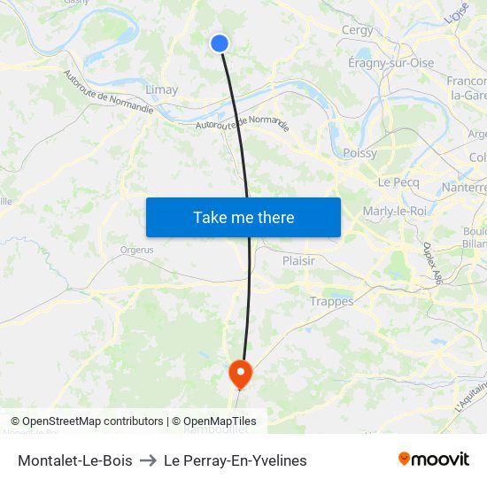 Montalet-Le-Bois to Le Perray-En-Yvelines map