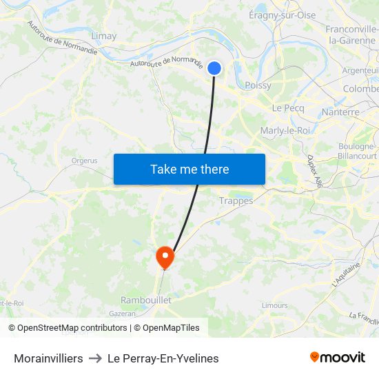 Morainvilliers to Le Perray-En-Yvelines map