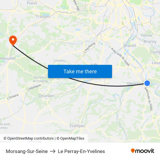 Morsang-Sur-Seine to Le Perray-En-Yvelines map