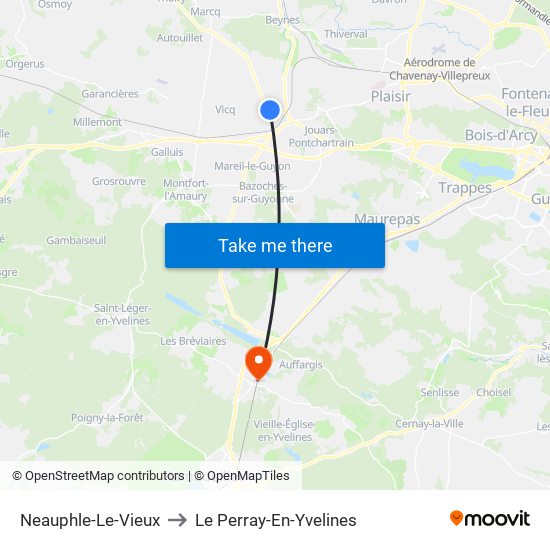 Neauphle-Le-Vieux to Le Perray-En-Yvelines map