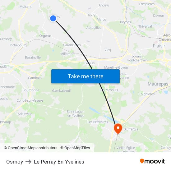 Osmoy to Le Perray-En-Yvelines map