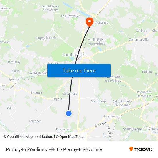 Prunay-En-Yvelines to Le Perray-En-Yvelines map
