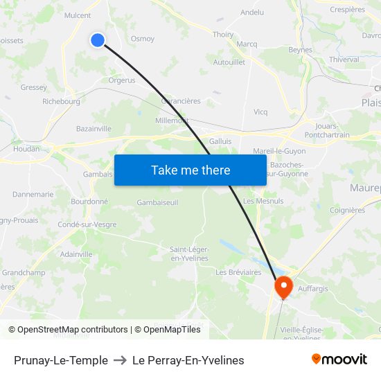Prunay-Le-Temple to Le Perray-En-Yvelines map