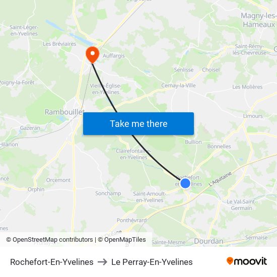 Rochefort-En-Yvelines to Le Perray-En-Yvelines map