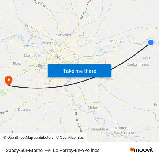 Saacy-Sur-Marne to Le Perray-En-Yvelines map
